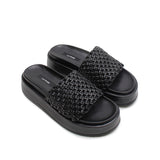 Knotted Platform Slide - Black