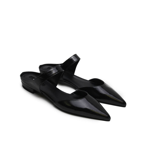 Pointed Mule - Shiny Black
