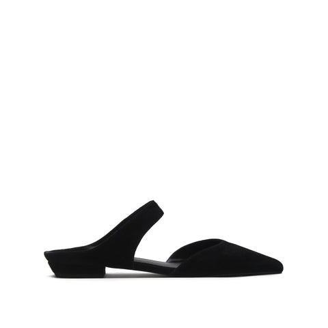 Pointed Mule - Black Suede