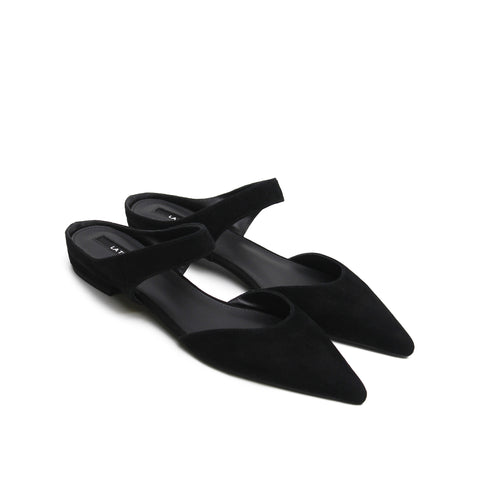 Pointed Mule - Black Suede
