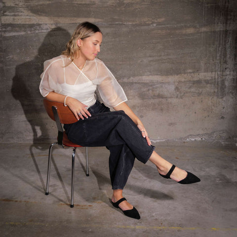 Pointed Mule - Black Suede