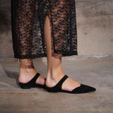 Pointed Mule - Black Suede