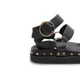 Studded Sandal - Black/Gold