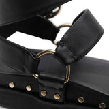 Studded Sandal - Black/Gold