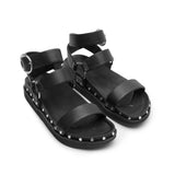 Studded Sandal - Black/Silver