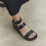 Studded Sandal - Black/Silver