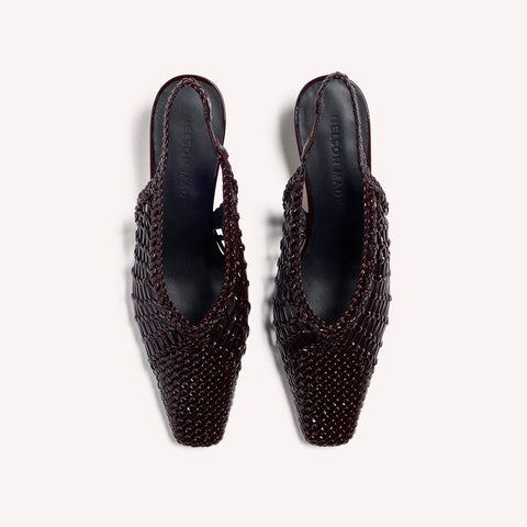 Cali Woven Mule - Bordeaux Crinkle