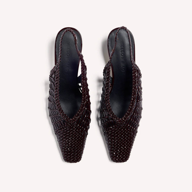 Cali Woven Mule - Bordeaux Crinkle