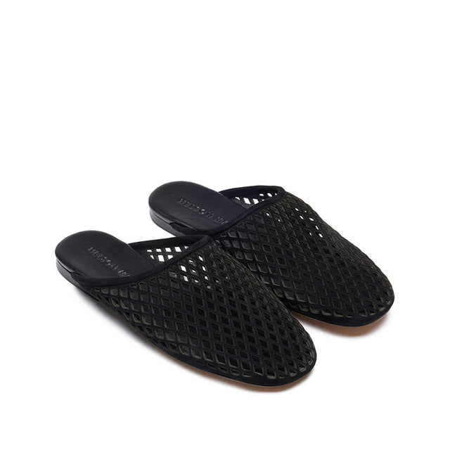 Jade Flat - Black Suede