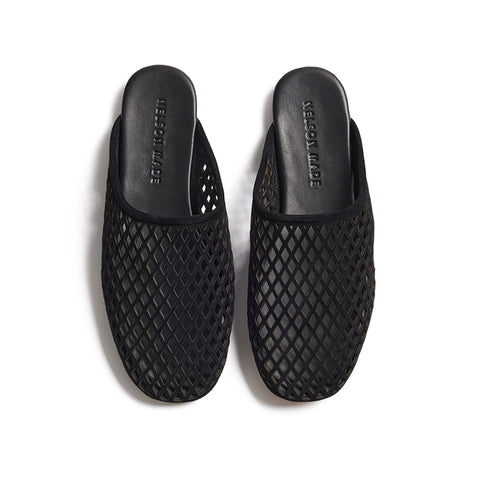 Jade Flat - Black Suede