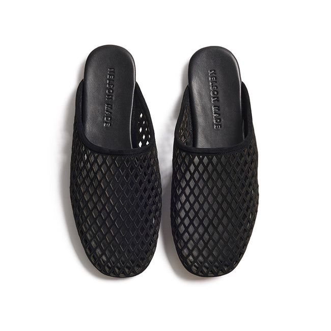 Jade Flat - Black Suede