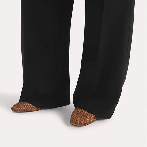 Lou Perforated Flat - Toffee Suede