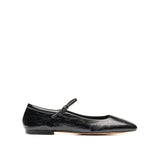 Phoebe Flat - Black Crinkle Patent