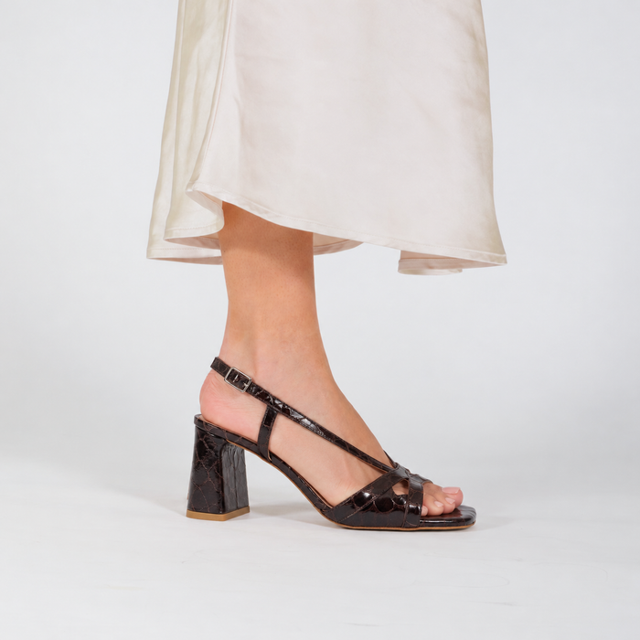 Remi Heel - Chocolate Croc