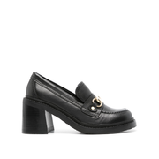 Mid Heel Loafer - Black