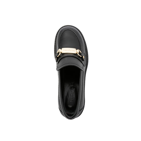 Mid Heel Loafer - Black