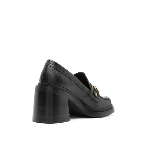 Mid Heel Loafer - Black