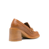 Mid Heel Loafer - Tan