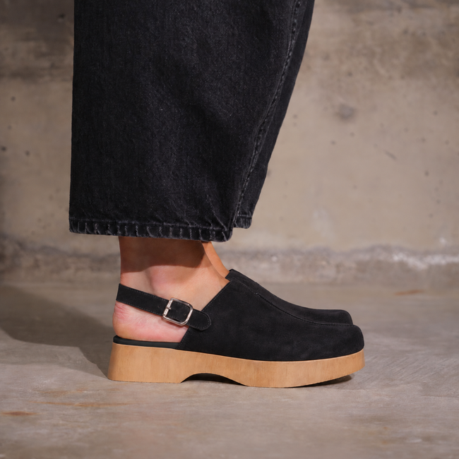 Deidre - Black Suede / Natural Sole