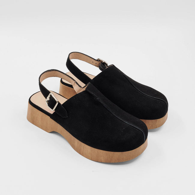 Deidre - Black Suede / Natural Sole