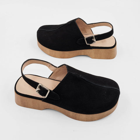 Deidre - Black Suede / Natural Sole