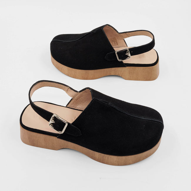 Deidre - Black Suede / Natural Sole