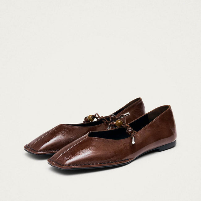 Sway Beads Rift Ballet Flats - Brown