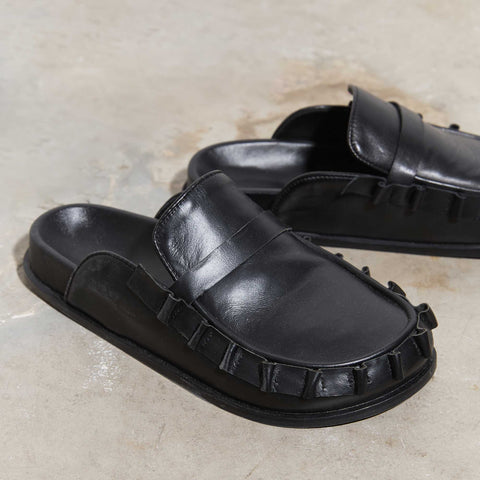 Malibu Frilly Mule - Black