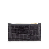 Zip Card Holder - Black Croc
